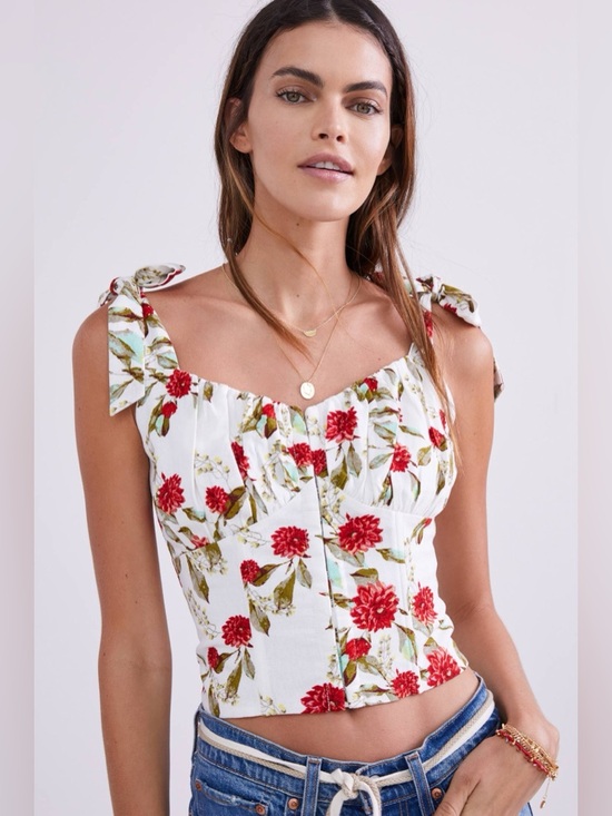 Anthropologie Tops - Anthropologie Eri + Ali Wildflower Cropped Tank Top Size Large